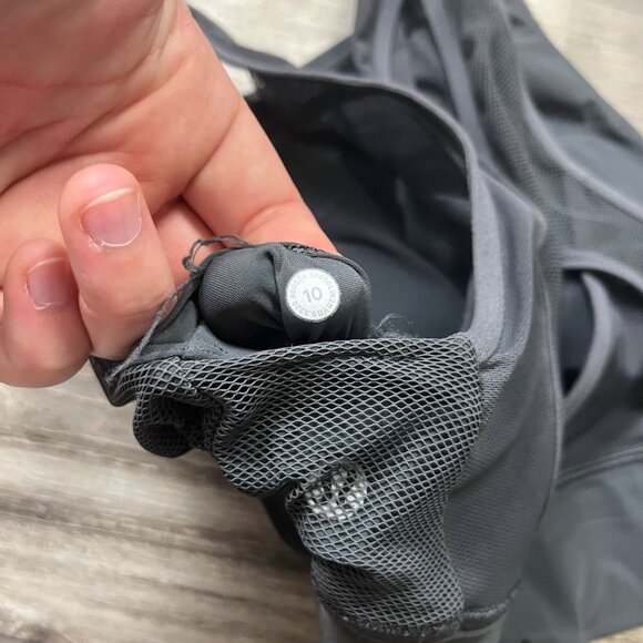 Lululemon Athletic Set Challenger Racerback Sports Bra Graphite Grey Size 10 - Picture 6 of 6